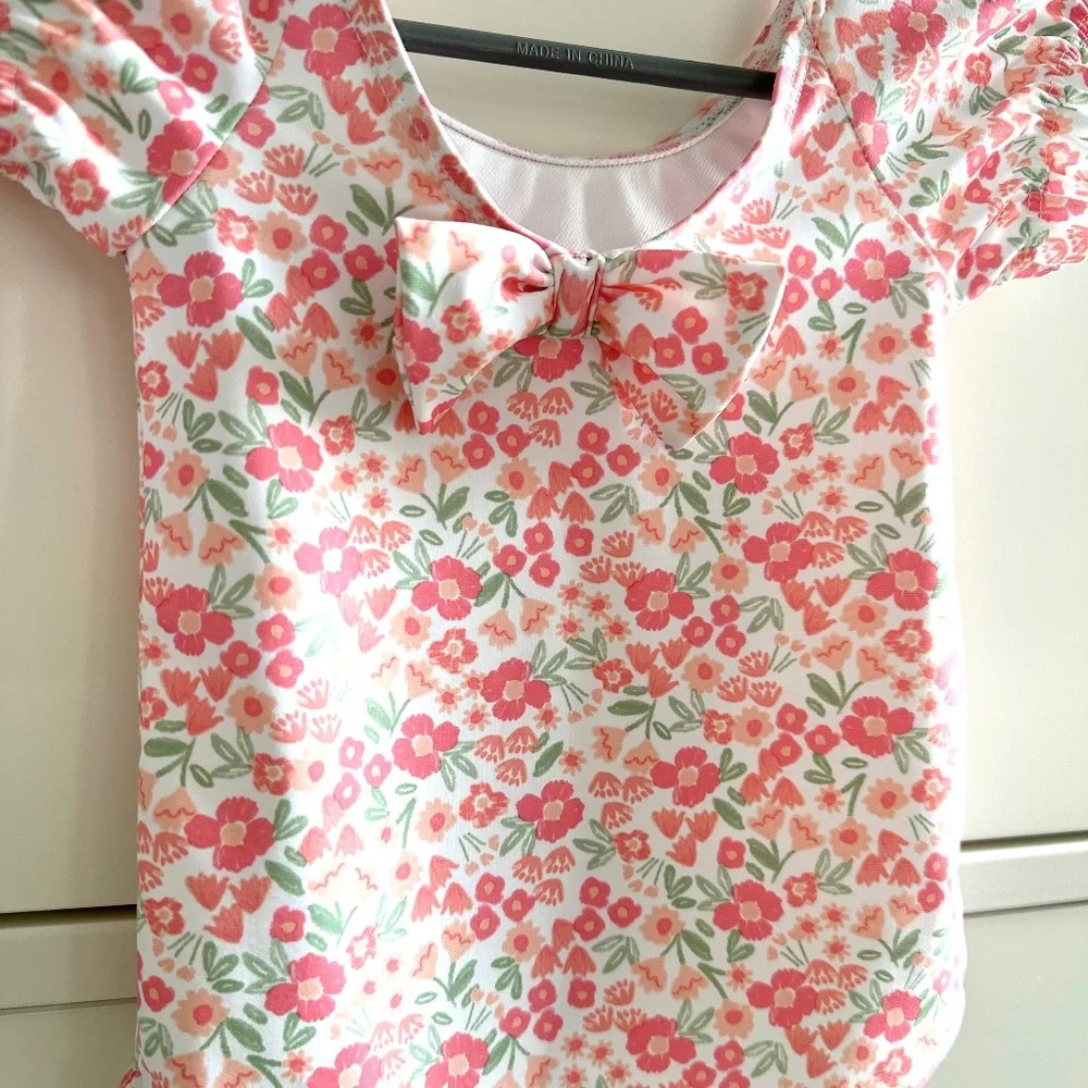 NWT Carter's Baby Girl Bathing Suit Size 9M Floral Bow